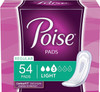 Poise Incontinence Pads for Women, Light Absorbency, Regular Length, 54 Count (Packaging May Vary)
