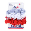Scunci U Got This American Red, White and Blue Hair Scrunchies, Assorted Colors, 4-Pieces