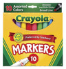 Crayola Markers, Broad Line, Assorted Bright and Bold Colors, Set of 10