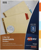 Avery(R) Worksaver(R) Insertable Big Tab Recycled Dividers, Gold Reinforced, 5-Tab, Buff Paper, Multicolor