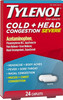 Tylenol Cold + Head Congestion Severe Medicine Caplets for Fever, Pain & Congestion Relief, 24 ct.