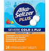 Alka-seltzer Plus PowerFast Fizz, Severe Cold & Flu Medicine, Strawberry Honey Effervescent Tablets, 24ct