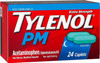 Tylenol PM Extra Strength Nighttime Pain Reliever & Sleep Aid Caplets, 500 mg Acetaminophen & 25 mg Diphenhydramine HCl, Relief for Nighttime Aches & Pains, Non-Habit Forming, 24 ct
