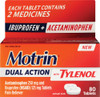 Motrin Dual Action with Tylenol, Ibuprofen & Acetaminophen (80 Tablets)