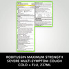 Robitussin Adult Maximum Strength Severe (8 fl. oz. Bottle) Multi-Symptom Cough, Cold + Flu CF Max, Non-Drowsy, Raspberry Mint Flavor