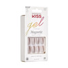 KISS Gel Fantasy Magnetic Gel Nails - Dignity, Blue Fashion Nails, Short & Square, Easy Application, Waterproof, Chip Proof, Smudge Proof, Hassle Free, Includes Mini File & More | 28 Count