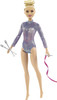 Barbie Rhythmic Gymnast Fashion Doll with Blonde Hair & Brown Eyes, Shimmery Leotard, Baton & Ribbon Accessories 12 Inch