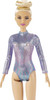 Barbie Rhythmic Gymnast Fashion Doll with Blonde Hair & Brown Eyes, Shimmery Leotard, Baton & Ribbon Accessories 12 Inch