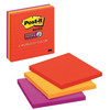 Post-it Super Sticky Notes, Lined, Red Orange Purple , Pack of 3