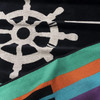 SUPERIOR Retro Spin Wheel Oversized Beach Towel, 35" x 67", Black