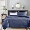 Madison Park Quebec Dusty Pale Navy 3-Piece Quilted King Coverlet Set—For King or Cal King Bed –Ideal For Warm Climate Room Décor or Add-on For Extra Warmth