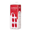 imPRESS KISS No Glue Mani Press On Nails, Color, 'Reddy or Not', Red, Short Size, Squoval Shape, Includes 30 Nails, Prep Pad, Instructions Sheet, 1 Manicure Stick, 1 Mini File
