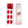 imPRESS KISS No Glue Mani Press On Nails, Color, 'Reddy or Not', Red, Short Size, Squoval Shape, Includes 30 Nails, Prep Pad, Instructions Sheet, 1 Manicure Stick, 1 Mini File