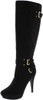 G by Guess Womens Destynn2 Fabric Almond Toe Over Knee Fashion, Black, Size 9.0