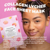 Vitamasques Vegan Collagen Lychee Face Sheet Mask Plumping & Moisturizing Facial Mask with Lychee Extract & Hyaluronic Acid - Natural & Biodegradable - Vegan, Free from Parabens & Gluten