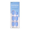 KISS imPRESS No Glue Mani Press On Nails, Color, 'Baby why so Blue', Blue, Short Size, Squoval Shape, Includes 30 Nails, Prep Pad, Instructions Sheet, 1 Manicure Stick, 1 Mini File