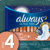 Always Ultra Thin Size 4 Overnight Pads With Wings Unscented, 14 Count (3700030165)