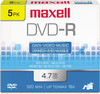 Maxell 638002 DVD-R Discs, 4.7GB, 16x, w/Jewel Cases, Gold, 5/Pack