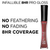 L’Oreal Paris Makeup Infallible 8 Hour Hydrating Lip Gloss, Red Fatale, 0.21 Fl Oz