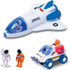 ASTRO VENTURE Space Playset - Toy Space Shuttle & Space Rover with Lights and Sound & 2 Astronaut Figurine Gift Toys for Boys and Girls