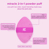 Real Techniques Miracle 2-In-1 Powder Puff, Dual-Sided, Full-Size Makeup Blending Puff, Reversible Elastic Band, Precision Tip Makeup Sponge & Powder Puff, For Liquid, Cream & Powder, 1 Count