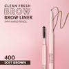 Covergirl Clean Fresh Brow Nano, 400 Soft Brown, Eyebrow Pencil, Ultra-Precise Tip, Waterproof, Transfer-Resistant, Built-In Spoolie, Vegan Formula, 0.001oz