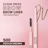 Covergirl Clean Fresh Brow Nano, 500 Medium Brown, Eyebrow Pencil, Ultra-Precise Tip, Waterproof, Transfer-Resistant, Built-In Spoolie, Vegan Formula, 0.001oz