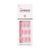 KISS imPRESS No Glue Mani Press On Nails, Design, Timeless Day', Pink, Petite Size, Squoval Shape, Includes 30 Nails, Prep Pad, Instructions Sheet, 1 Manicure Stick, 1 Mini File