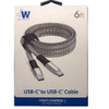 Just Wireless Durable 6 Ft. Braided USB C to USB C Cable Fast Charge Android