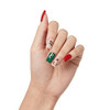 KISS Voguish Fantasy Glue-On Nails, Stockings, Red, Medium Size, Square Shape, 28 Nails, 2g glue, 1 Manicure Stick, 1 Mini File
