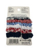 Scunci 6-Piece Scrunchies Set - Red, White, Blue, and Plaid Designs