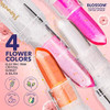 Blossom Lip Gloss Moisturizing pH Lip Balm, Strawberry Scented Color Changing Shimmering Lip Stain Tint, Infused with Real Flowers, 3g, Electric Pink