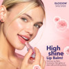 Blossom Lip Gloss Moisturizing pH Lip Balm, Strawberry Scented Color Changing Shimmering Lip Stain Tint, Infused with Real Flowers, 3g, Electric Pink