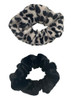 Scünci Day & Night Scrunchie Set Leopard Faux Fur + Black Velvet Soft & Stylish