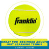 Franklin Sports Tennis Balls - Official Size Low Pressure - Great for Training + Practice - 3 Pack Can of Low Bounce All Court Surface