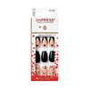 imPRESS Valentine Press-On Nails, No Glue Needed, Black, Medium Coffin, 33 Ct.