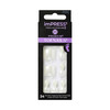 KISS imPRESS No Glue Pedi Press-On Toenails, White Nails with Pearl, Squoval Shape, Includes 24 Nails, Prep Pad, 1 Manicure Stick, 1 Mini File