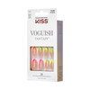 KISS Voguish Fantasy Nails FV59X Neon French Tip Medium Length 28 Ct + Glue