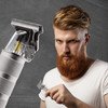 Barbasol Stainless-Steel Rechargeable Zero-Gapped T-Blade Trimmer, Hanging Blade, 3 Guide Combs