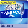 Tampax Pearl Tampons for Women, with LeakGuard Braid, Light Absorbency, Unscented, 36 Count