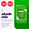 Hally Hair Temporary Hair Color, Shade Stix (Green) - Halloween Hair Makeup Accessories for Kids, Teens & Adults - 12 ml Washable Hair Chalk & Dye for Festivals, Sporting Events & Parties