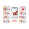 KISS imPRESS No Glue Pedi Press-On Toenails, Rainbow color with Rhinestone, Pink, Light Blue, Glitter, Squoval Shape, Includes 24 Nails, Prep Pad, 1 Manicure Stick, 1 Mini File