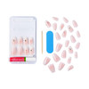 KISS Voguish Fantasy Glue-On Nails, Warm Hugs, White, Medium Size, Coffin Shape, 28 Nails, 2g glue, 1 Manicure Stick, 1 Mini File