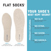 FLAT SOCKS No Show Socks, Sockless Shoe Liner, No Slipping, No Stinking, Washable Barefoot Shoe Insert for Men and Women, Sand, Small