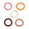 Goody Dentless Spiral Hair Ties, Hair Coils - 5 Ct, Warm Tones, Phone Cord Hair Ties, Secure Hold Jelly Bands for All Occasions, Hair Accessories for Women & Men, For Medium-Thick Hair