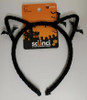Scünci Halloween Cat Ear Headband with Glitter Bats (Black)