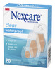 Nexcare Waterproof Clear Bandages, Covers and Protects, Designed to stay on in wet conditions and keep the water out, Assorted Sizes, 20 Count