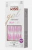 KISS Gel Fantasy Jelly Color — Translucent Sculpted Nails, Medium, Pink