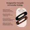 Kitsch Flat Hair Clips for Women - Strong Hold, No Slip Grip Flat Claw Clips For Secure and Comfortable Look | Durable Recycled Plastic Hair Accessories | Ideal Gifts for Women - Black & Tortoise, 2pc