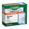 CURAD Large Super Absorbent Wound Dressing, 4" x 8", 20 Count